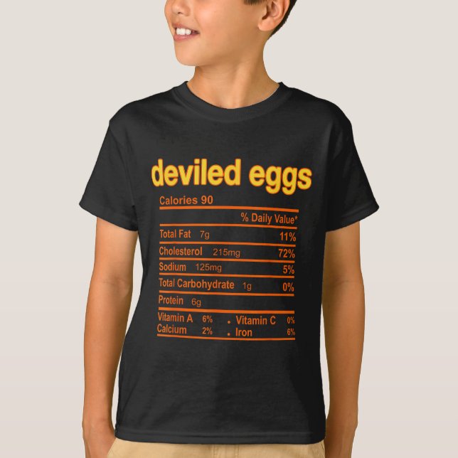 Deviled Egg Nutrition Facts Funny Thanksgiving Chr T-Shirt (Vorderseite)
