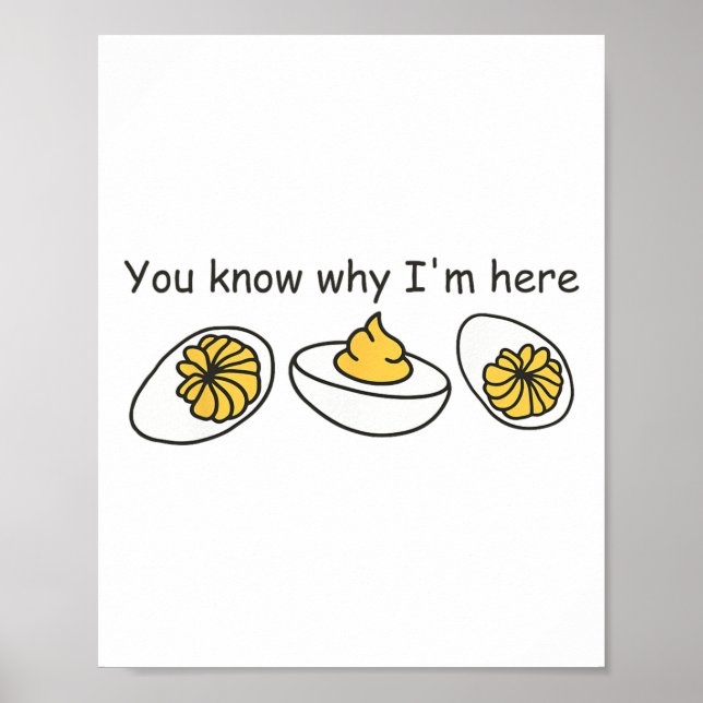 Deviled Egg You Know Why I'm Here Retro Thanksgivi Poster (Vorne)