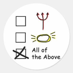 Devilish Angel Runder Aufkleber