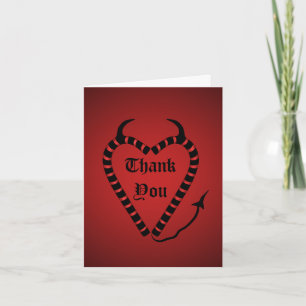 Devilish candy cane heart Christmas thank you Dankeskarte