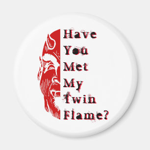 Devilish Spaß-Zwillings-Flamme twinflame Magnet