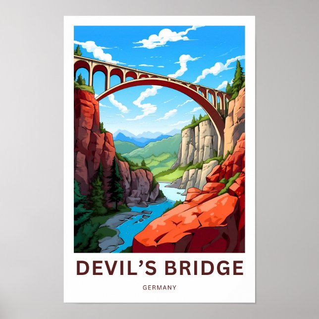 Devil's Bridge Germany Travel Print Poster (Vorne)