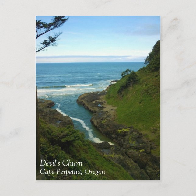 Devil's Churn, Cape Perpetua, OR Postkarte (Vorderseite)