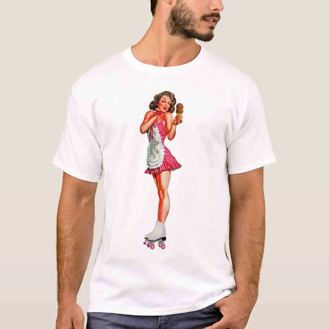 Devil's Court Clothing Retro Button Up Girl T-Shir T-Shirt (Vorderseite)