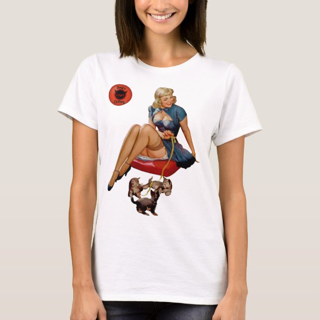 Devil's Court Retro Button-Up Girl Hogs T-Shirt (Vorderseite)
