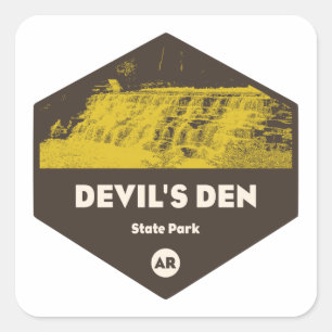 Devil's Den Staat Park Arkansas Quadratischer Aufkleber