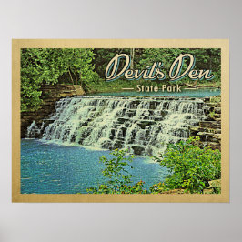 Devil's Den Staat Park Vintage Travel Poster