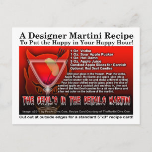 Devil's in the Details Halloween Martini Postkarte