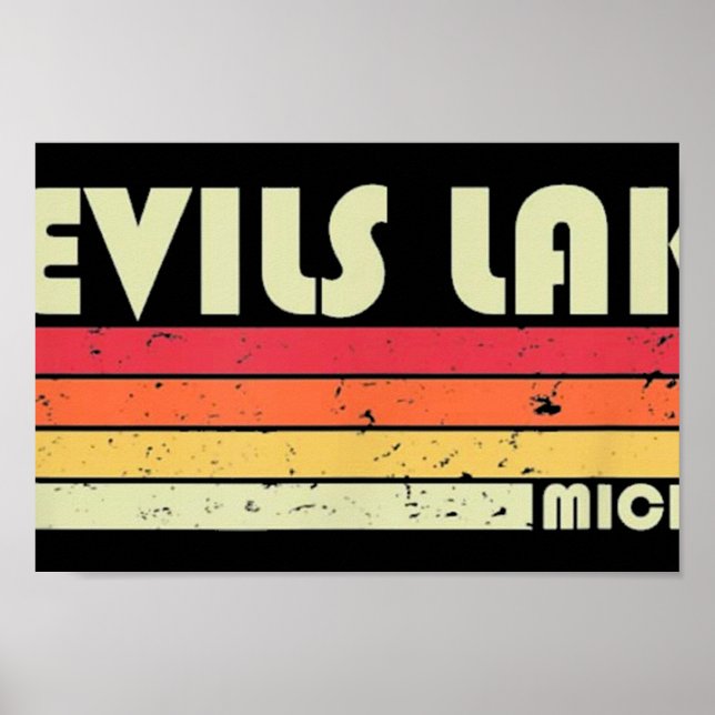 DEVILS LAKE MICHIGAN Fishing Camping Poster (Vorne)