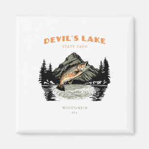 Devil's Lake State Park Wisconsin Retro Vintage Fr Magnet