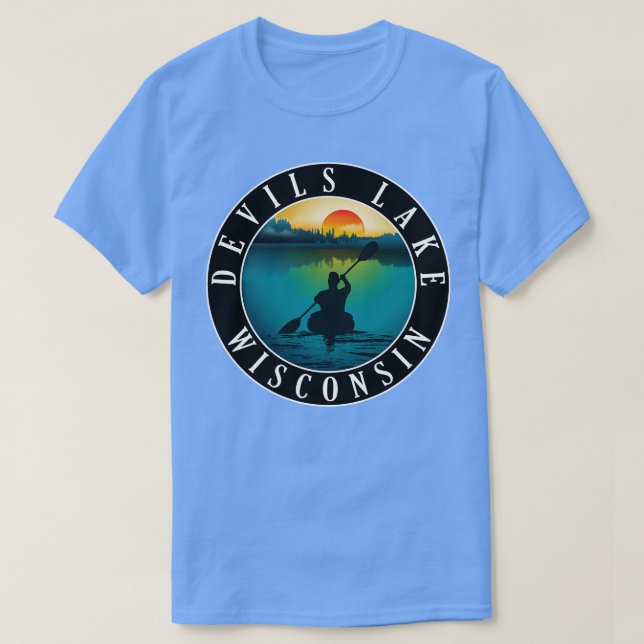 Devils Lake Wisconsin Kayaking T-Shirt (Design vorne)