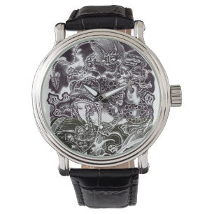 Devils Riding a Toad Japanisch Tattoo Design Watch Armbanduhr
