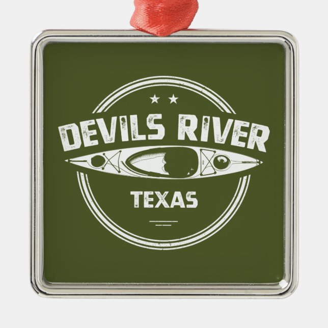 Devils River Texas Kayaking Ornament Aus Metall (Vorne)
