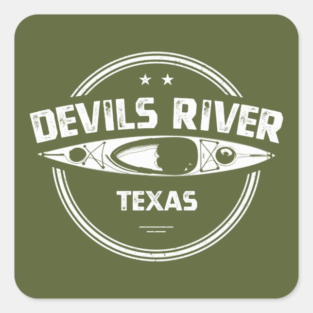 Devils River Texas Kayaking Quadratischer Aufkleber (Vorderseite)
