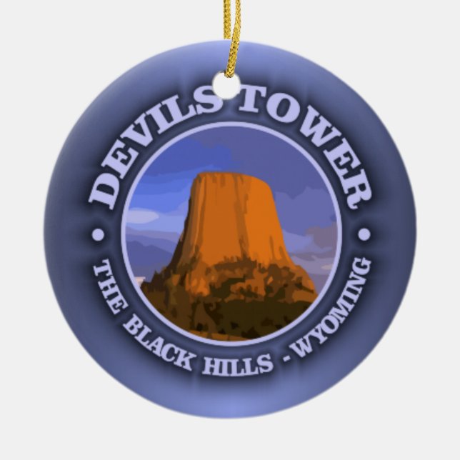 Devils Tower 3 Keramik Ornament (Vorne)