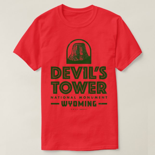 Devils Tower National Monument Green T-Shirt (Design vorne)
