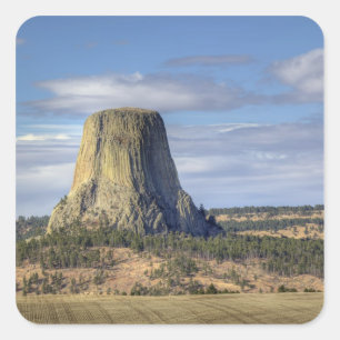 Devils Tower National Monument Quadratischer Aufkleber