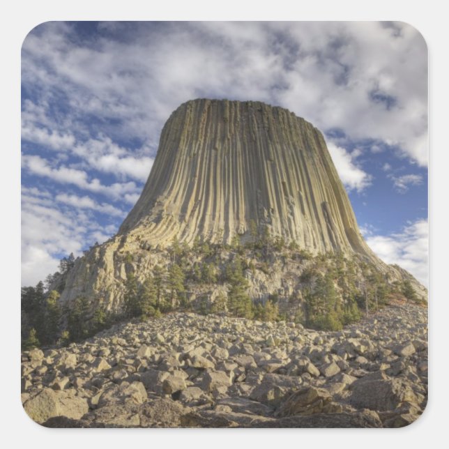 Devils Tower National Monument Quadratischer Aufkleber (Vorderseite)