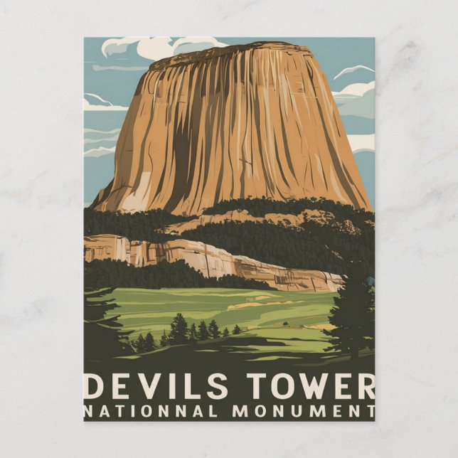 Devils Tower National Monument Travel Postkarte (Vorderseite)