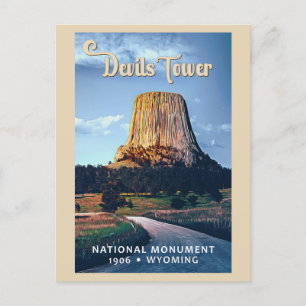 Devils Tower National Monument Wyoming Aquarell Postkarte