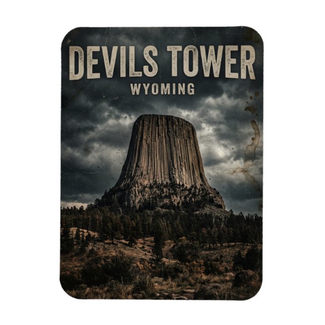 Devils Tower National Monument Wyoming Magnet (Vertikal)