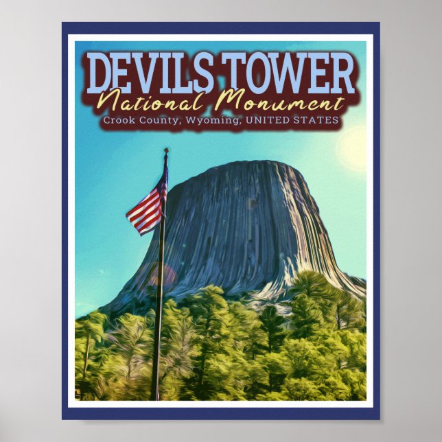 DEVILS TOWER NATIONAL MONUMENT - WYOMING USA POSTER (Vorne)