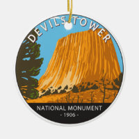Devils Tower National Monument Wyoming Vintag
