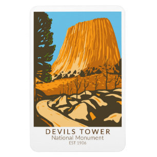 Devils Tower National Monument Wyoming Vintage auf Magnet