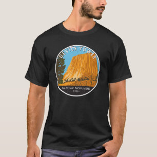 Devils Tower National Monument Wyoming Vintage auf T-Shirt