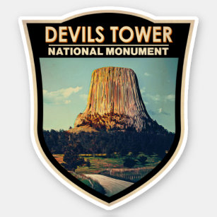 Devils Tower National Monument Wyoming Watercolor Aufkleber