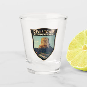 Devils Tower National Monument Wyoming Watercolor Schnapsglas