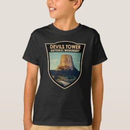 Devils Tower National Monument Wyoming Watercolor  T-Shirt