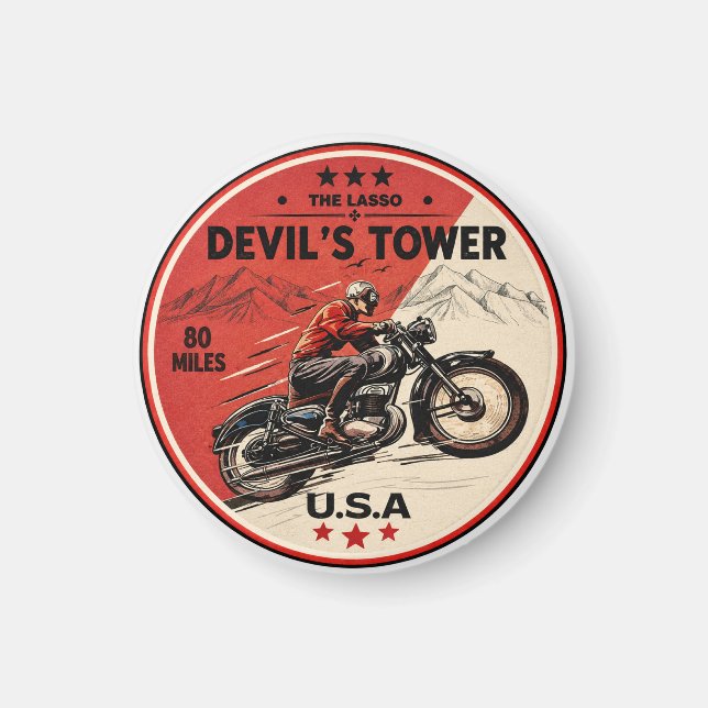Devil's Tower Road - die Lasso-Motorrad-Rundreise Magnet (Vorne)