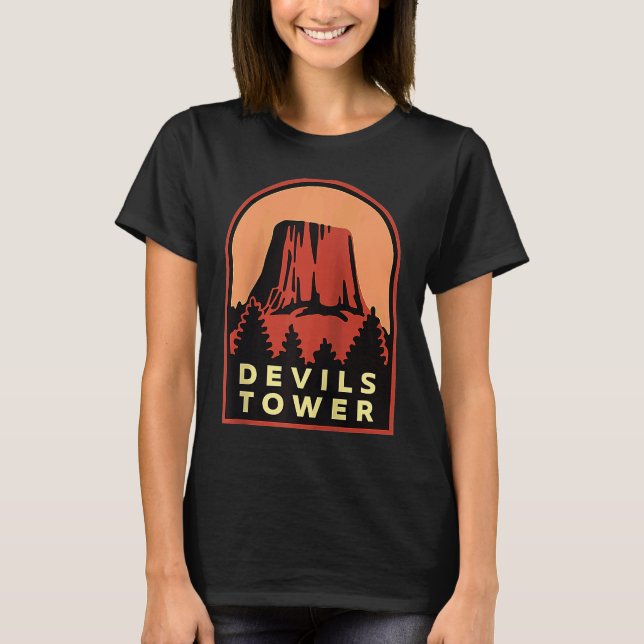 Devils Tower WY National Monument Raglan Baseball T-Shirt (Vorderseite)