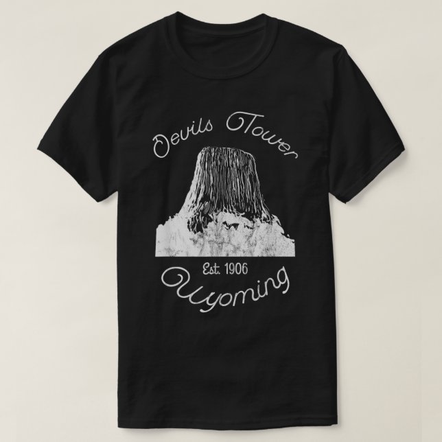 Devils Tower Wyoming National Monument Retro T-Shirt (Design vorne)