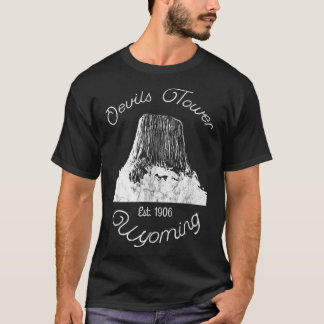 Devils Tower Wyoming National Monument Retro T-Shirt