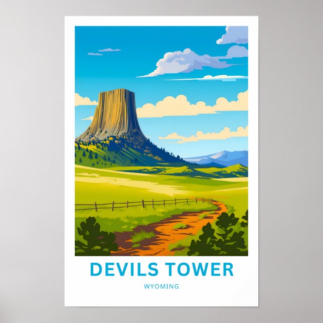 Devils Tower Wyoming Travel Print Poster (Vorne)
