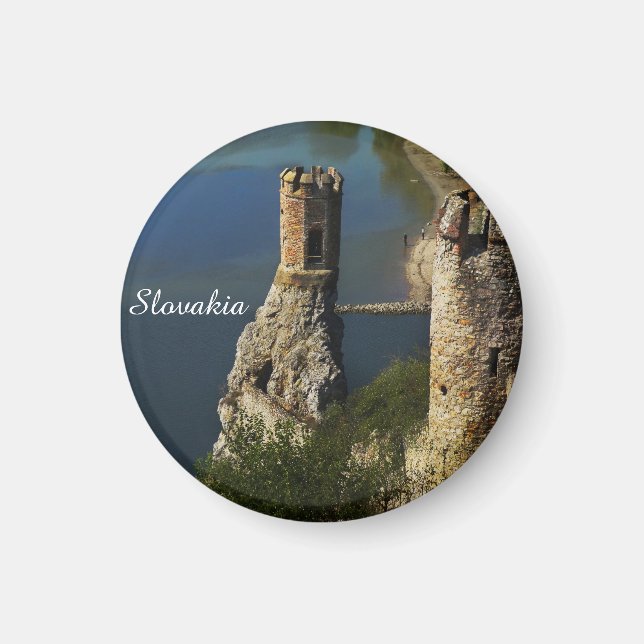 Devin Castle Slovakia Travel Maiden Tower Foto Magnet (Vorne)