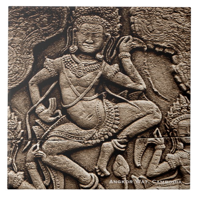 Devine Angkor Wat, Kambodscha Keramik Tile Fliese (Vorderseite)