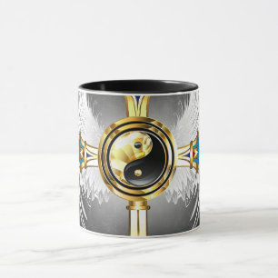 Devine Egyptian Gold Yin Yang Symbol Tasse