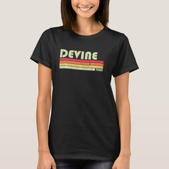 DEVINE TX TEXAS Funny City Zuhause Roots Geschenk  T-Shirt (Vorderseite)