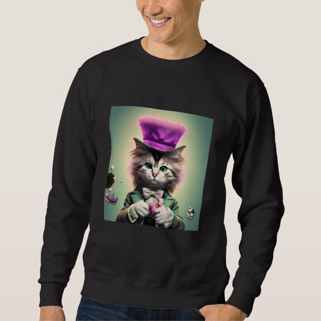 Devious Mad Cat in Purple Top Hat Wearing Tux (Vorderseite)