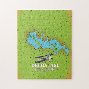 Devi's Lake North Dakota USA Karte Puzzle