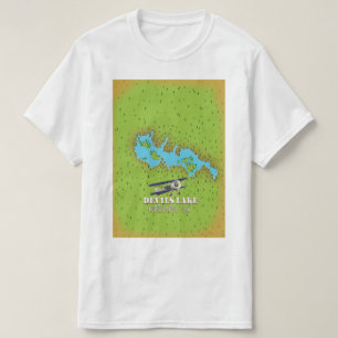 Devi's Lake North Dakota USA Karte T-Shirt