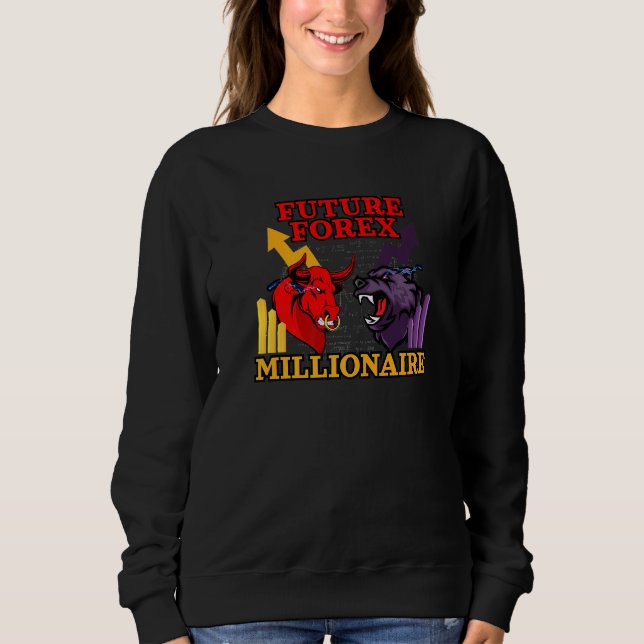 Devisen-Millionär Inspiriert Bulle Vs Bär Bezogene Sweatshirt (Vorderseite)