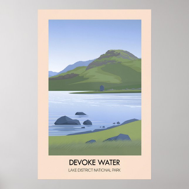 Devoke Water Lake District Reiseplakat Poster (Vorne)