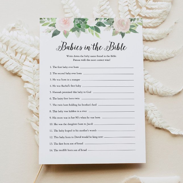 DEVON Babies in der Bibel Baby Shower Game Card Einladung (Von Creator hochgeladen)