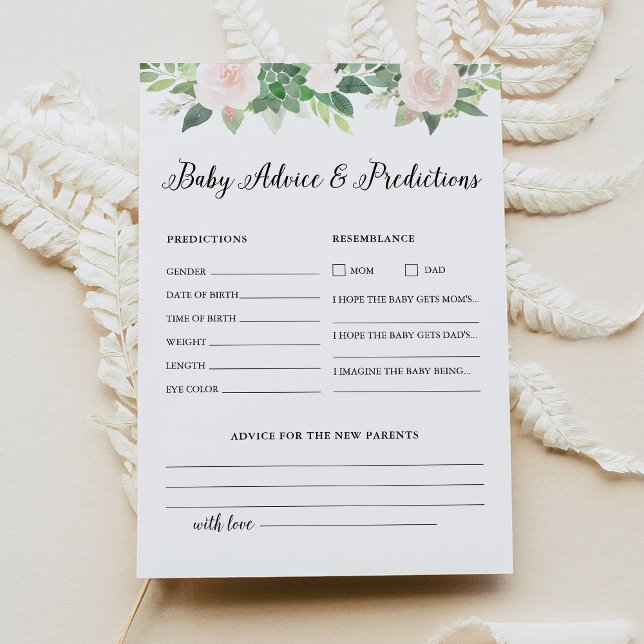 DEVON Baby Shower Advice and Predictions Card Einladung (Von Creator hochgeladen)