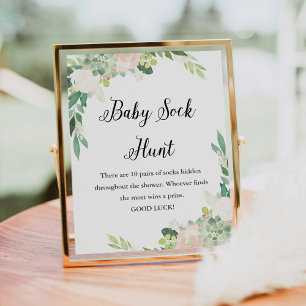 DEVON Baby Sock Hunt Baby Shooting Game Sign Poster