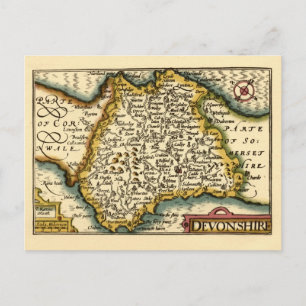 Devon (Devonshire) Landkreis England Antiker Karte
